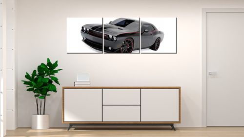 Obraz Tryptyk 150X50 Rt Dodge Challenger Blacktop na Arena.pl
