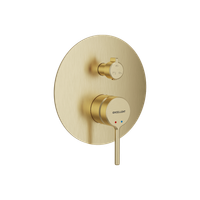 PI bateria prysznicowo-wannowa podtynkowa 3 funkcyjna, złoty szczotkowany