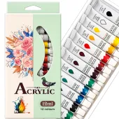 Farby akrylowe 12 sztuk w tubkach 12ml duży zestaw kolorów farba akrylowa