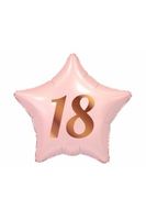 Balon foliowy B&C 18, gwiazda różowa, nadruk różowo-złoty, 19" AA