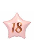 Balon foliowy B&C 18, gwiazda różowa, nadruk różowo-złoty, 19" AA