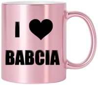 KUBEK RÓŻOWY PREMIUM Z NADRUKIEM BABCIA PREZENT DLA BABCI URODZINY IMIENINY