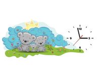 100X40CM ZEGAR TRZY MISIE ŁĄCE OBRAZ