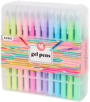 Długopisy żelowe Avec intensywne kolory neon pastele błyszczące 48 sztuk