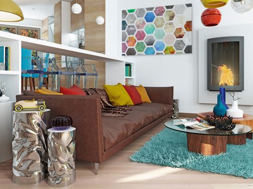 40601 Obraz na płótnie HEKSAGONALNY KOLOROWY na Arena.pl