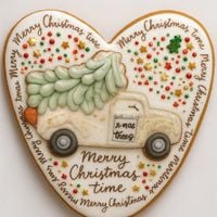 CIASTKO LUKROWANE PICKUP Z CHOINKĄ SNOW SERCE NO7 ROZ.XL RĘCZNIE ROBIONE