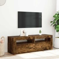Szafka pod TV z oświetleniem LED, przydymiony dąb, 120x35x40 cm