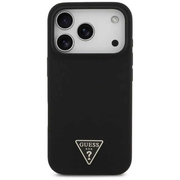 Etui Guess Silicone Triangle Logo MagSafe do iPhone 17 Pro Max czarny zdjęcie 3