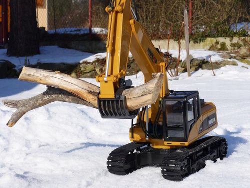 MOCNA KOPARKA ZDALNIE STEROWANA GĄSIENICOWA RC + CHWYTAK 2w1 METAL + PILOT na Arena.pl