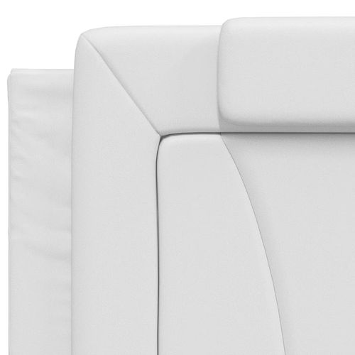 Łóżko z materacem, białe, 200x200 cm, sztuczna skóra na Arena.pl