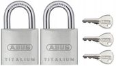2 KŁÓDKI ABUS TITALIUM SYSTEM 1 KLUCZA 727 30MM