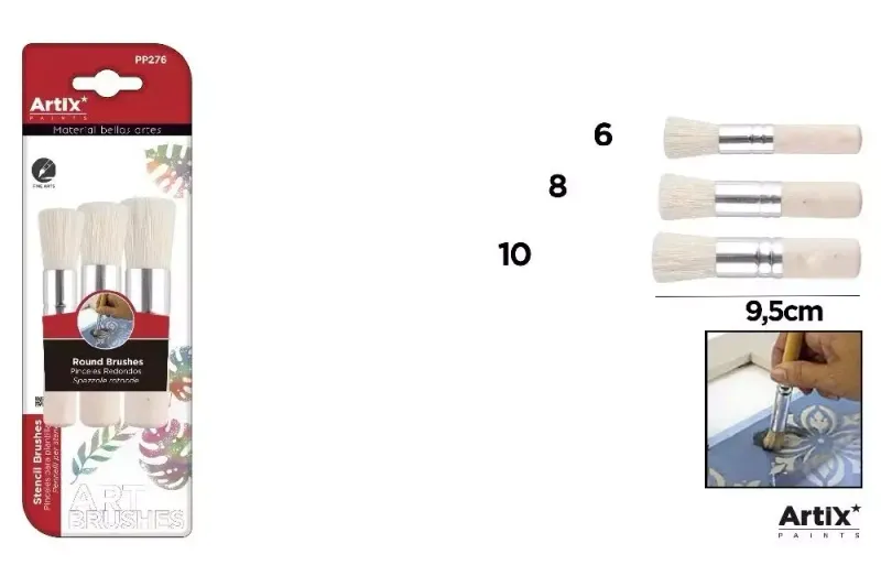 Pędzle do szablonów 3szt zdjęcie 1