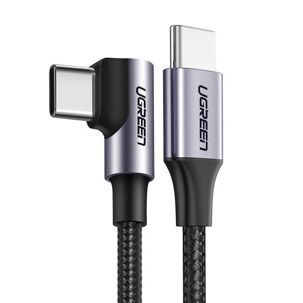 Kabel USB-C do USB-C Ugreen US255, 3m, 60W, kątowy (czarny) zdjęcie 1