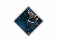 ZEGAR SZKLANY ROMB - Rozlana farba