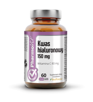 Kwas Hialuronowy 150 mg z Witaminą C, 60 Kapsułek, Bezglutenowy