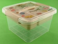 POJEMNIK PLASTIKOWY Z UCHWYTEM RĄCZKĄ PRZEGRODĄ ORGANIZER Z PRZEGRÓDKAMI