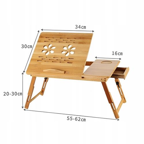 Stolik pod Laptopa bambusowy do Łóżka Taca Podstawka Regulowana Skladana na Arena.pl