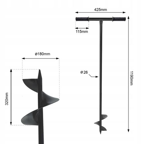 ŚWIDER RĘCZNY WIERTŁO DO GLEBY ZIEMI GRUNTU SŁUPKÓW SADZENIA DRZEW na Arena.pl