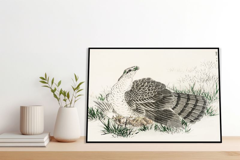 Plakat 35x25cm  Hawk-Eagle, Kashu Japoński Vintage do Salonu zdjęcie 6