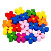 Drewniane koraliki KWIAT kwiatek 15mm mix 20szt.