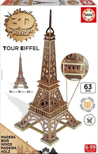 Educa Puzzle 3D Monument Wieża Eiffla 63 el. na Arena.pl