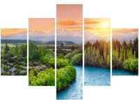 70 100CM OBRAZ 5 ELEM RZEKA CLUTHA NOWEJ ZELANDII DRUK PŁÓTNO