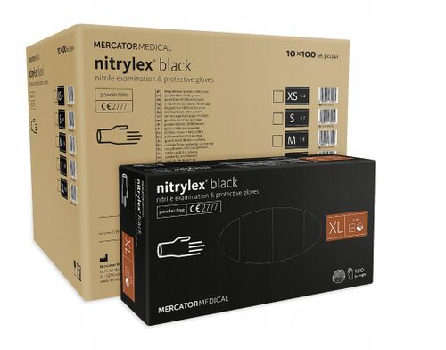 Rękawice nitrylowe nitrylex black XL  karton 10 x 100 szt na Arena.pl
