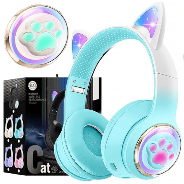 Słuchawki Bezprzewodowe Kocie Uszy z mikrofonem dla dzieci zdjęcie 5