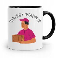 Kubek Czarny Dla Magazyniera Najlepszy Magazynier Z Nadrukiem Ze Zdjęciem