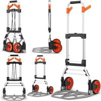 Wózek ręczny transportowy aluminiowy młynarka HIGHER składana płaska 120 kg