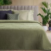 Narzuta oliwkowa 220x240 cm GLORI elegancka imitacja szenilu miękka