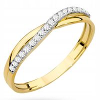 ZŁOTY PIERŚCIONEK Skręcany 333 z CYRKONIAMI r.11