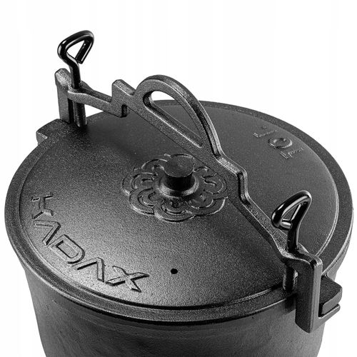 KADAX Kociołek Żeliwny 10L Myśliwski Garnek Na Ognisko Grill Do Pieczonek na Arena.pl