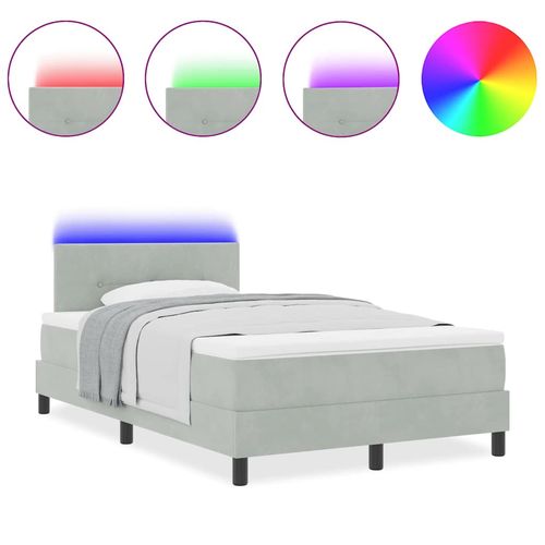 Łóżko sprężynowe z materacem Jasnoszary 120 x 200 cm Aksamit na Arena.pl