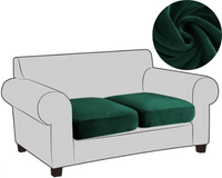 2X POKROWIEC NA SIEDZISKO OPARCIE WELUR ZIELONY