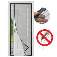 Moskitiera Magnetyczna na Drzwi Balkonowe 80x200 cm Siatka Mocna Czarna