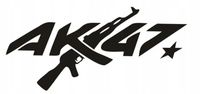 NAPIS Wlepa Naklejka do Samochodu do tuningu Wojsko AK47 KALASHNIKOV Black