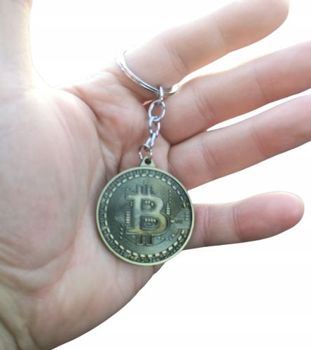 1 2409 Breloczek Moneta Bitcoin Krypto Waluta Brąz Blockchain Mining na Arena.pl