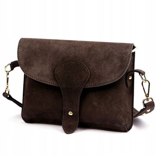 Torebka skórzana zamszowa INSTAGRAMKA XL HIT LUKA ciemny brąz na Arena.pl