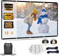EKRAN PROJEKCYJNY Z EKRANEM 16:9 HD 4K DO KINA DOMOWEGO 227X130CM MEBIOS