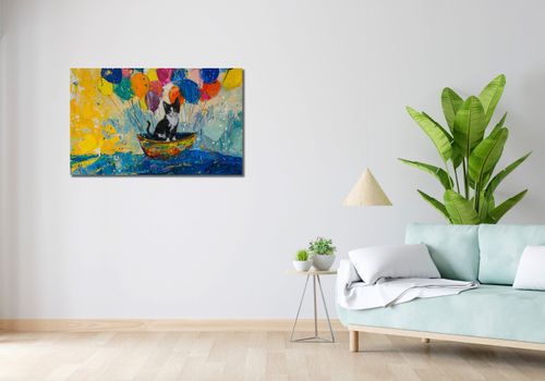 Obraz 100x60cm Kot na Łodzi na Arena.pl