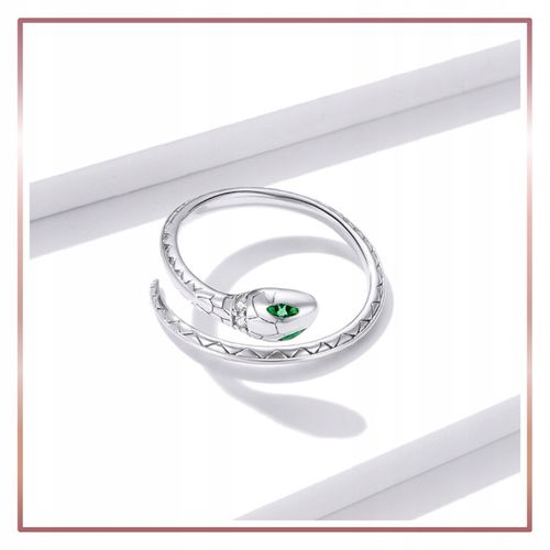 Srebrny Pierścionek Otwarty LŚNIĄCY WĄŻ S925 na Arena.pl