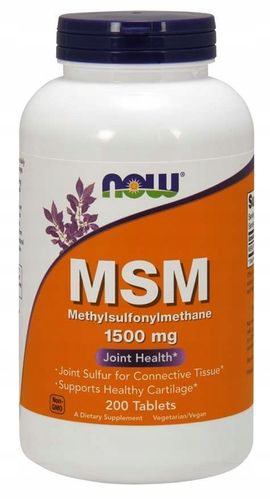 NOW Foods MSM Methylsulphonylmethane 1500mg SIARKA ORGANICZNA STAWY 200tab na Arena.pl