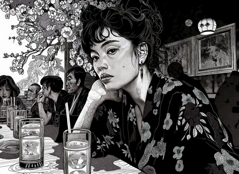 Plakat 55x40cm Czarne Kimono zdjęcie 1