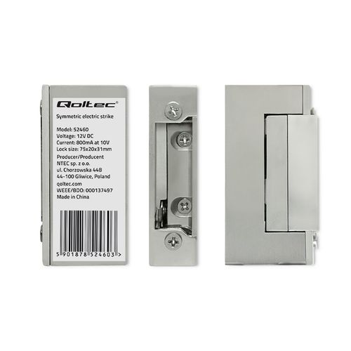 Qoltec Elektrozaczep symetryczny bez pamięci i blokady 12V Stal nierdz na Arena.pl