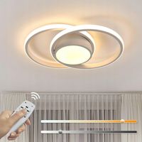 LAMPA SUFITOWA PLAFON LED BIAŁY NOWOCZESNA DO SALONU ŚCIEMNIALNA+PILOT 40W