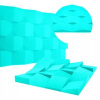 PANELE AKUSTYCZNE MATA GĄBKA PIANKA AKUSTYCZNA 3D - Zestaw 16 szt. Turkus