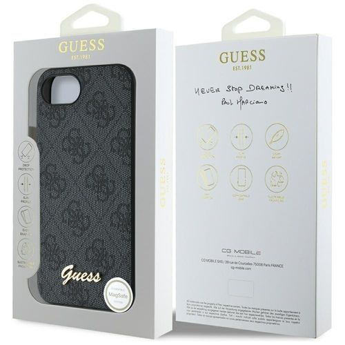 Etui Guess 4G Script Logo MagSafe do iPhone 16e czarny na Arena.pl