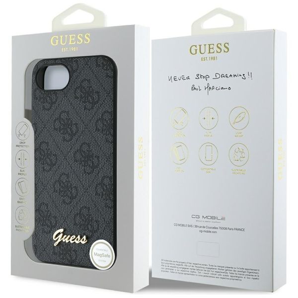Etui Guess 4G Script Logo MagSafe do iPhone 16e czarny zdjęcie 8