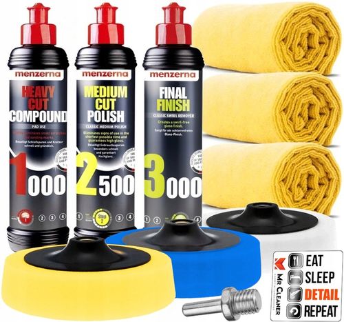 3x Pasta Polerska Menzerna Polerowanie Lakieru Polerka Auta Rys Gąbki 250ml na Arena.pl